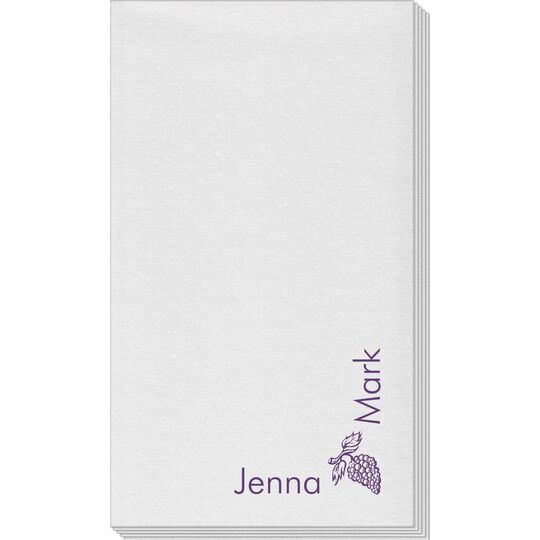 Corner Text with Grapes Linen Like Guest Towels